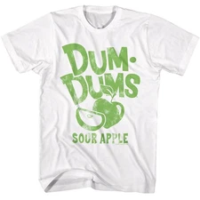 Dum Dums - Green Apple Light - American Classics - Solid White Adult Short Sleev
