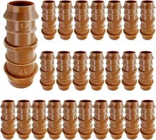 25 Pack Drip Irrigation Barbed Coupling Fittings - 1/2 Inch (17Mm, 0.600" ID) Dr
