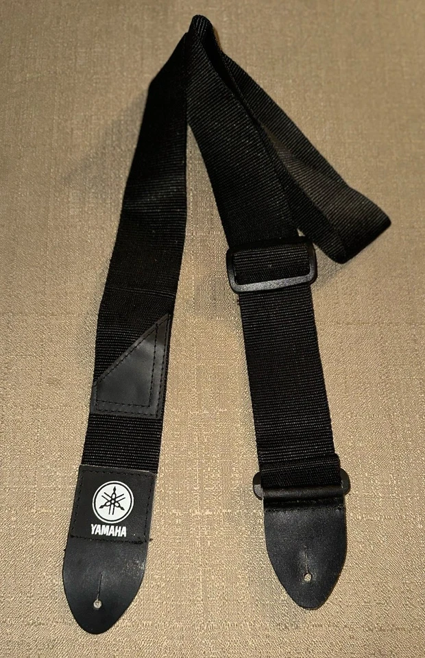 NOVO sem embalagem alça de náilon para guitarra acústica Yamaha preta sólida - Imagem 2 de 2