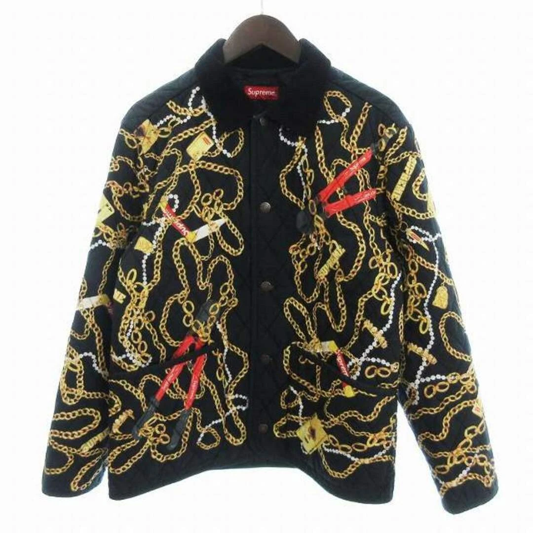Veste matelassée Supreme 20AW chaîne blouson motif total noir S AA occasion 463d5cf9