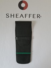 SHEAFFER Echtleder-Etui f&uuml;r 2-3 Schreibger&auml;te Schwarz-Gr&uuml;n neuwertig, unbenutzt