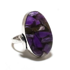 Russian Charoite Gemstone Handmade 925 Sterling Silver Jewelry Ring Size 10 j520