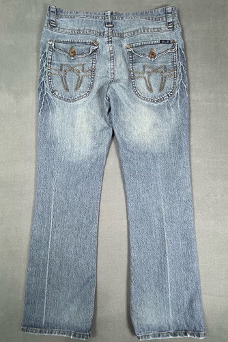 7 For All Mankind Jeans Mens 38 Blue Denim Premium Flare Leg Pants 38x32 - Picture 10 of 17