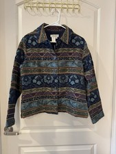 Coldwater Creek Patterned Button-Up Jacket XL NWT
