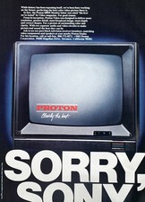 1983 PROTON TV Clearly the Best. Sorry, SONY Vintage PRINT AD