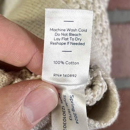 Marine Layer Conrad Sweater Polo Knit Stripe Johnny Mens XL Oatmeal Blue $118 - Picture 10 of 13