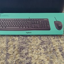 Logitech MK120 Wired USB Plug Play Keyboard Mouse Combo Black English QWERTY