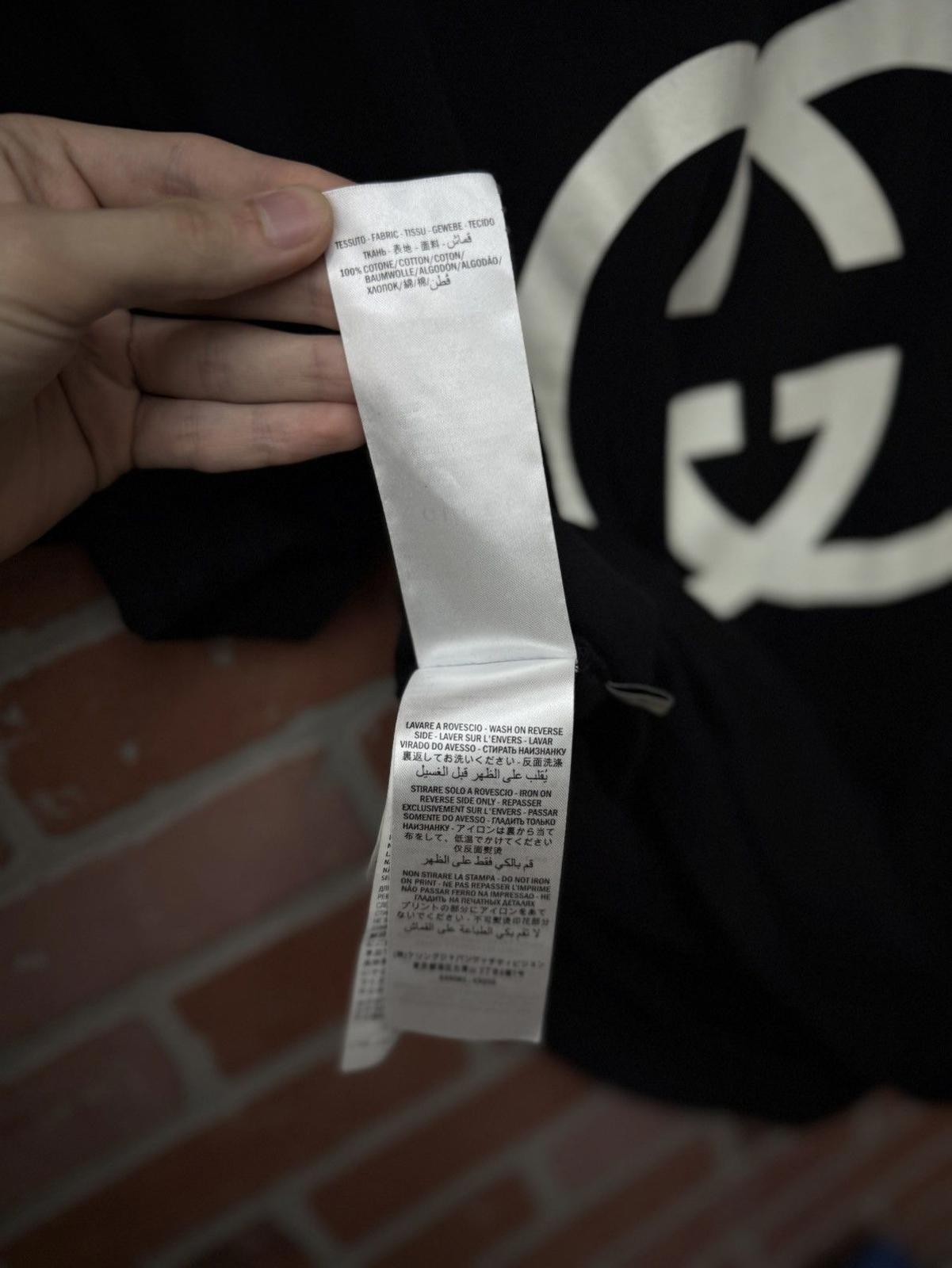 Gucci Black White Basic Logo Tee Size Medium - image 12