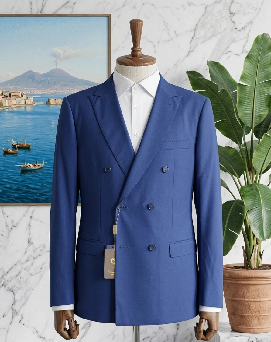 Uomo Due Pezzi Slim Fit Formale Uomo Di Affari Vestito Gessato Abito Da