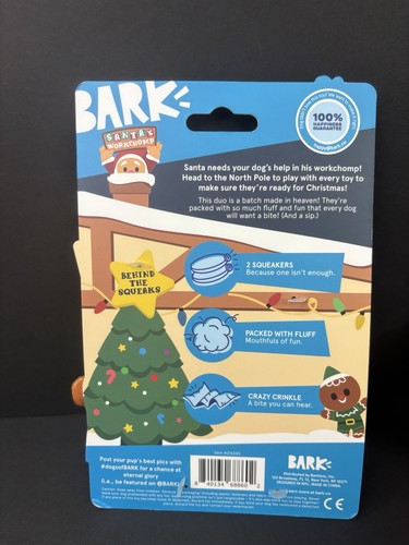 BARK Santa's Workchomp Jolly Jitterbread Man & Santa’s Workshop Tug It Dog Toys - Picture 3 of 5