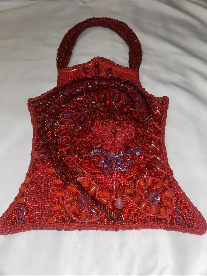 Vintage Chista New York Purse Red Beaded And Smaller Purse Unknown Brand - Image 3 of 4