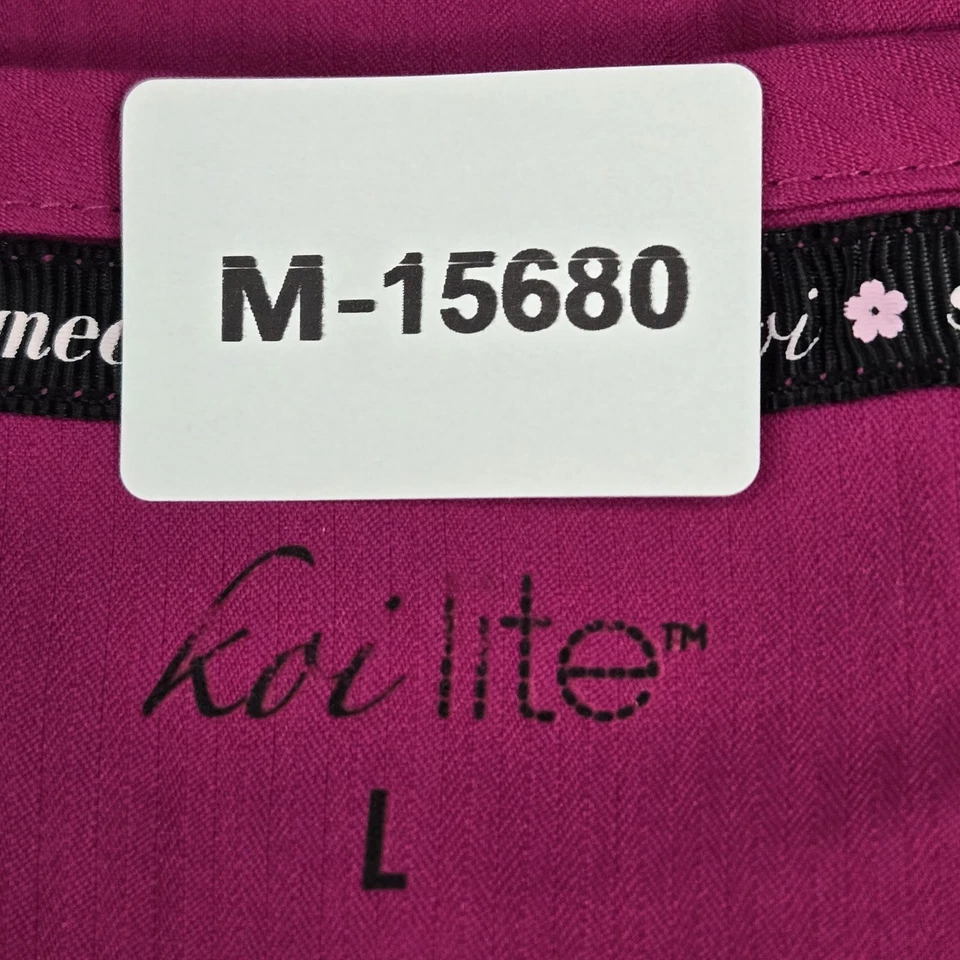 Blusa Médica Koi Mujer L Rosa Lite Logo Cremallera PO#SM4-98960 Manga Corta Foto 2 de 4