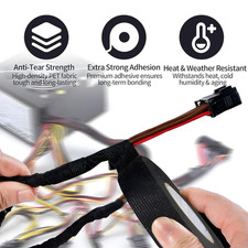 Wire Harness Tape - 3/4 Inch x 50 FT, 4 Rolls High Temp Electrical Tape, Stro...