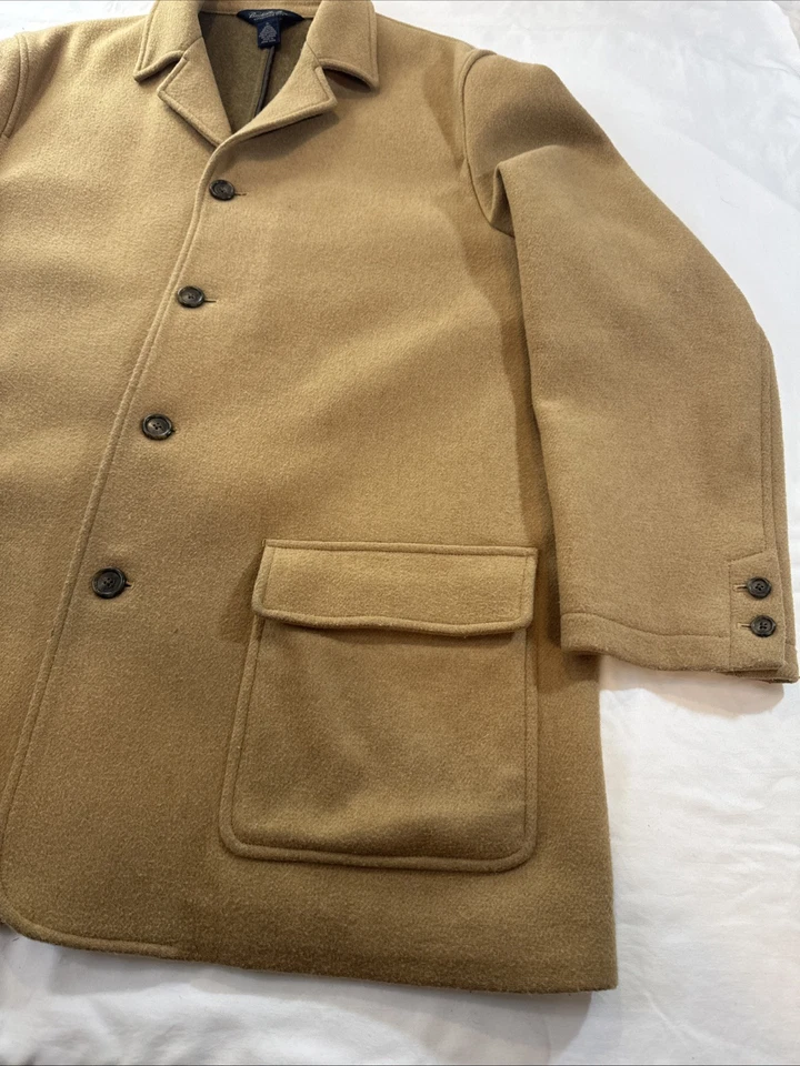 Brooks Brothers Vintage Y2K Mens XL Camel Hair Color Wool Cashmere Winter Coat - Image 3 of 4