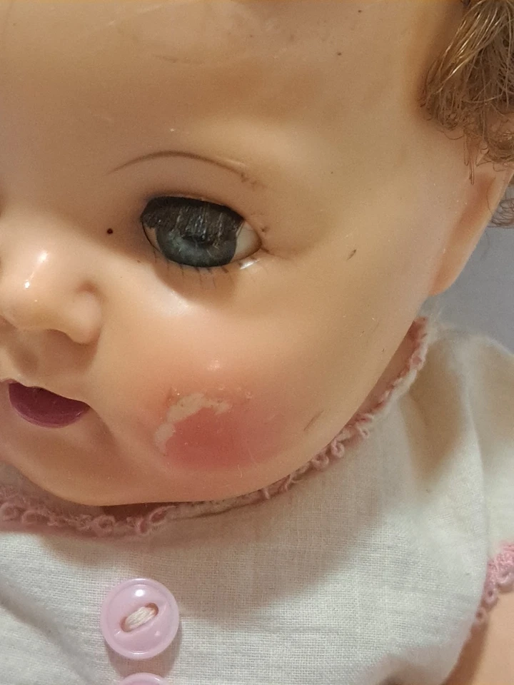 Vtg Tiny Tears Doll Has Wear Scuffs Eyes Stick Thinning Hair American Character - Image 3 of 4