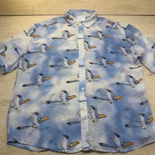 OSOS Design Disney Lion King Casual Button Up Mesh Shirt Transparent Medium - Picture 2 of 19