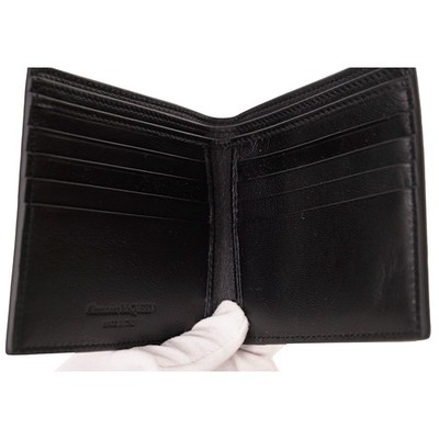 NEW ALEXANDER MCQUEEN Mens Black Leather RIB CAGE Gothic Bi-Fold