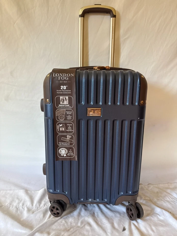 New LONDON FOG Brentwood III 20" Expandable Spinner Hard Luggage Carry On Blue - Image 2 of 4