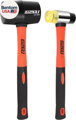 2-Pack Rubber Mallet Hammer Set, 16Oz & 35Mm Tool for Flooring, Tent Stakes, Woo