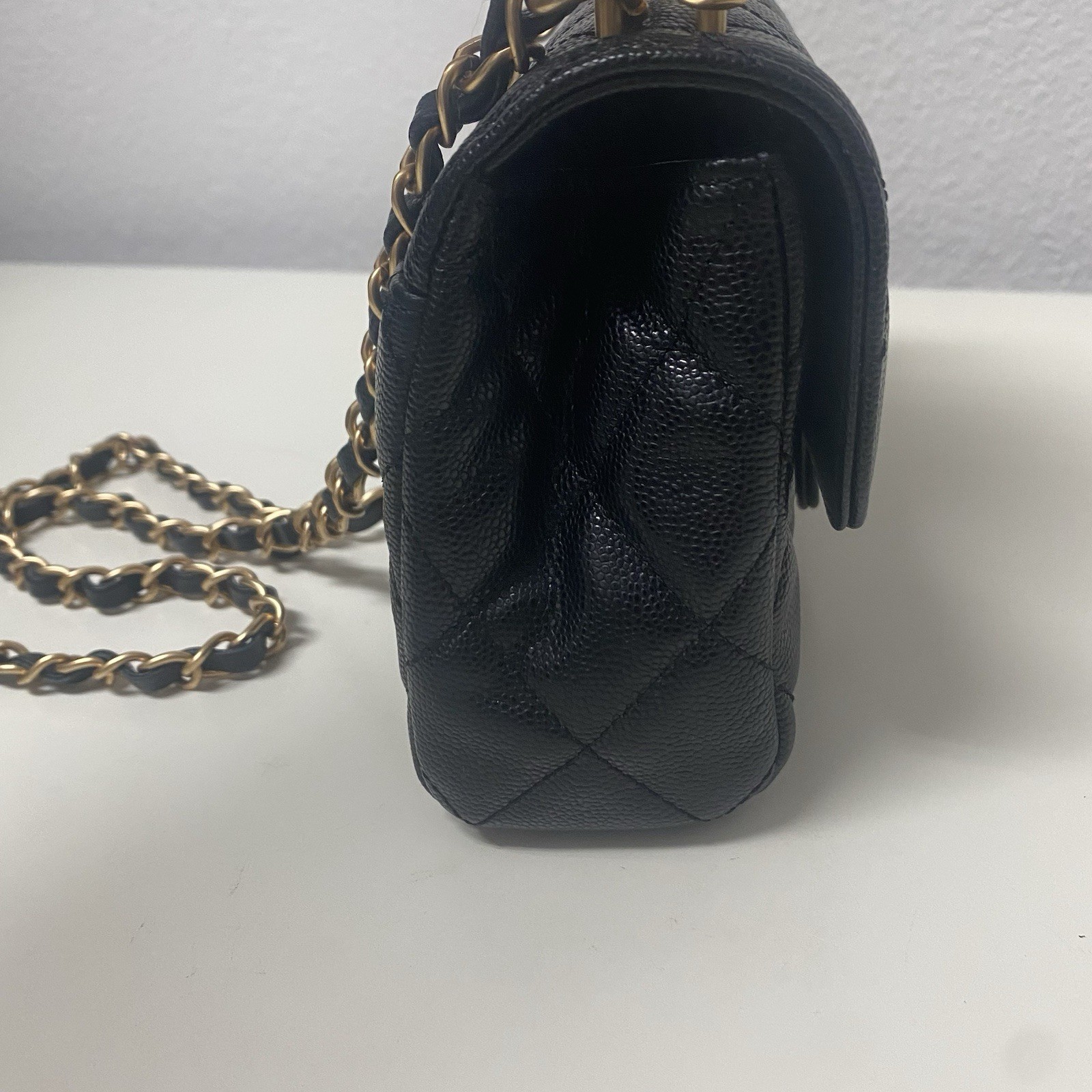 Chanel Black Caviar Mini Rectangular Chain Top Ha… - image 21