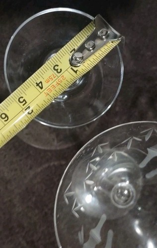 Set of 2 Noritake Crystal 4" Sasaki Bamboo / Tiki Stemmed Cordial Etched Glasses - Picture 11 of 12