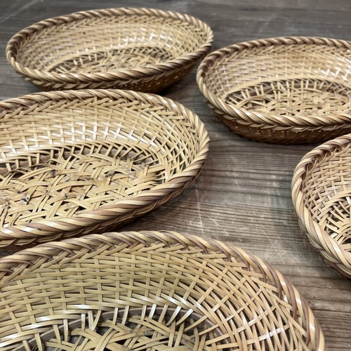 VTG Japanese Woven Bamboo Kitchen Items Lot Tea Wisk Ceremony - Tray - 6 Baskets - Afbeelding 12 van 14