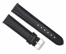 19MM SMOOTH LEATHER WATCH STRAP BAND WATERPROOF FOR ROLEX DATE AIR KING BLACK