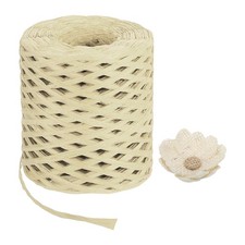 Raffia Ribbon, 200m/656ft Paper Ribbon Light White 