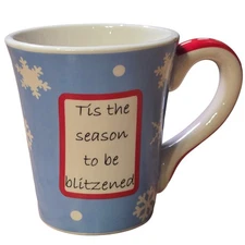 Tis the Season to be Blitzened Tumbleweed Pottery Christmas 16oz Mug In Gift Box