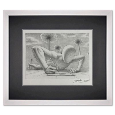 Mark Kostabi ''Fast Forward'' Framed Original Art Hand Signed