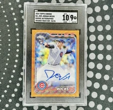 2024 Topps Chrome Jordan Wicks Orange Wave Refractor Rookie Auto 25/25 SGC 9 Aut