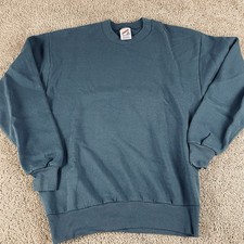 VTG 90s Jerzees Crewneck Sweatshirt Men Medium Blank Made in USA F112