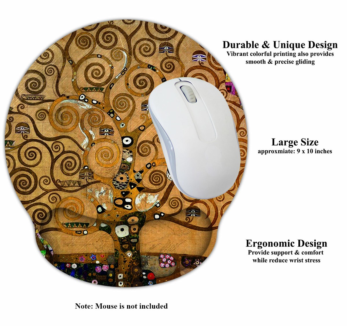 Meffort Gaming Mouse Pad With Wrist Rest - Ergonomic Desk Mat With Stitched Edges