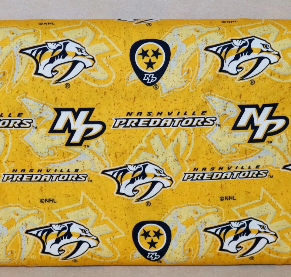 Хлопчатобумажная ткань Nashville Predators ~ с логотипом и узором НХЛ 1/4 ярда 9 дюймов x 44 дюйма - Изображение 4 из 4