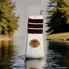 Men's VTG Wigwam Over Calf Tube Socks Burgundy Super 48 Acrylic Size 9-15 90s
