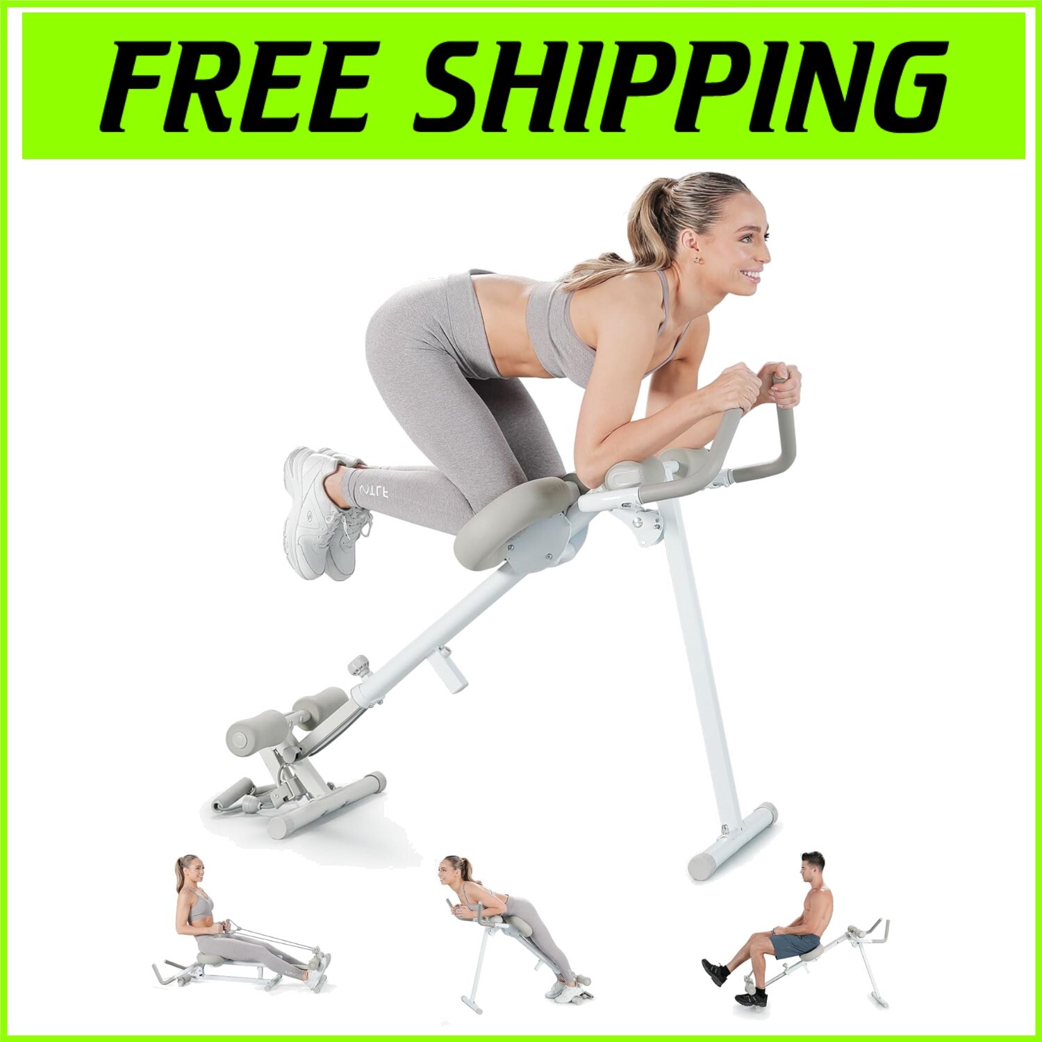 FILA Attrezzatura Home Gym 4 in 1: Canottaggio Leg Press e Ab Glider per Total Fitness