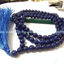 6/8/10/12mm Lapis Lazuli Tibetan Buddhist 108 Prayer Beads Mala Healing Necklace