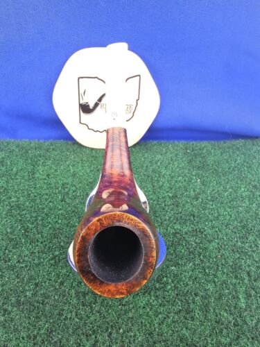 Handmade Worobiec Smooth Finish Horn Cream Acrylic Stem Premium Briar Pipe - Picture 2 of 12