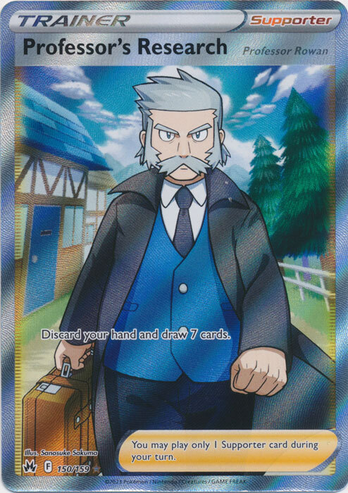 Professor's Research (Full Art) - 150/159 Crown Zenith Ultra Rare Pokemon TCG NM