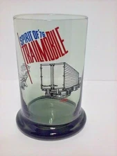 Vtg Smoked Drink Glass Bicentennial Spirit Of 76 Trailmobile Semi Truck