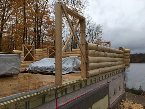 10" x 13" Double Round, Hand-Peeled, White Pine, Full Log Cabin Home Logs - Picture 11 of 12