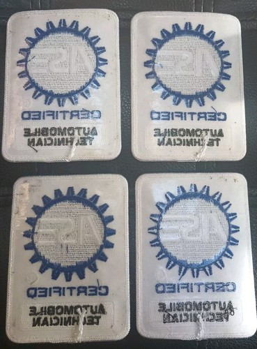 Lote de 4 parches sellados térmicamente bordados técnicos automotrices certificados por ASE - Imagen 2 de 2