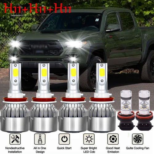 6000K White LED Headlight High Low Fog Light Bulbs kit For Toyota 6000K White LED Headlight High Low Fog Light Bulbs kit For Toyota