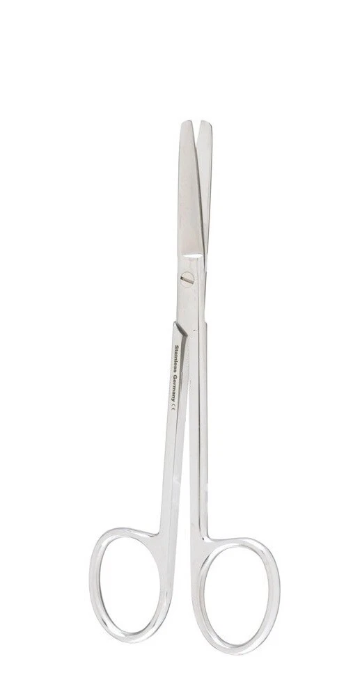Set of 12 Plastic Surgery Scissors,4.3/4",Straight, Blunt Tips, 1 Serrated Blade