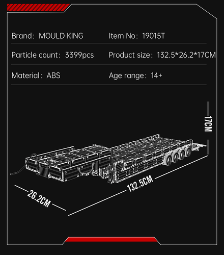 Mould King 19015T Pneumatische Anhänger für 19015 Klemmbausteine 3399+pcs Spielz - Picture 15 of 16