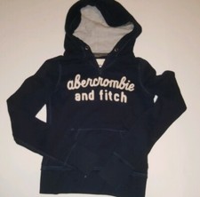 A F ABERCROMBIE and FITCH KIDS Girls Sz M Hoodie Pullover Jacket Navy SOFT