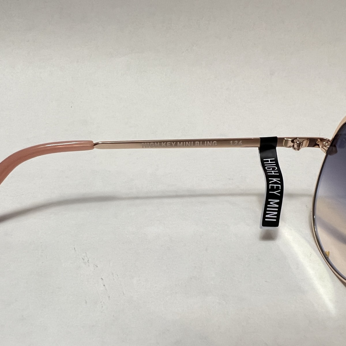 Quay High Key Bling Aviator Sunglasses in Rose Gold with Brown Gradient Lenses High Key Large Quay Sunglasses - Rose Gold/ Dark Rose  main image 2