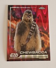 2024 Topps Chrome Star Wars 107 Chewbacca Red Blaster RayWave SP Refractor