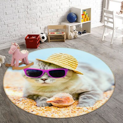3D Beach Fashion Cat ZHUA293 Game Non Slip Rug Mat Photo Carpet Amy