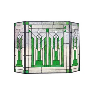 Tiffany Style Stained Glass Mission Arts Crafts Fireplace Screen